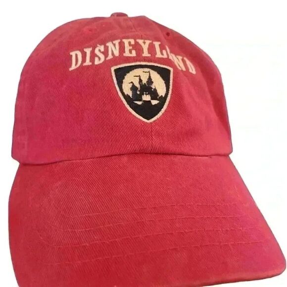 Disney Unisex Adult Rinsed Red Cotton Adj Baseball Cap w Disney Patch - Picture 2 of 10